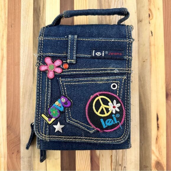 Vintage Original 90s LEI Jeans Denim handbag 1990s - Picture 1 of 5